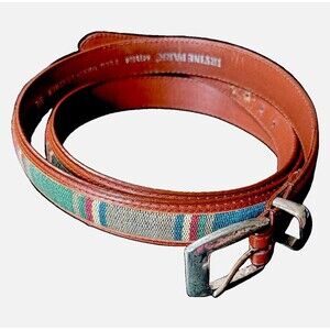 Irvine Park Brown Leather Woven Aztec Western Belt Size  3XL